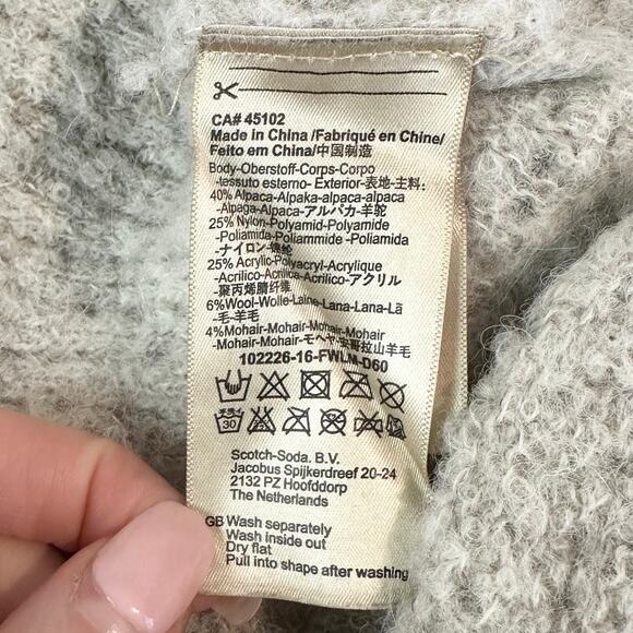 Scotch & Soda Maison Scotch V-Neck Sweater Alpaca Mohair Wool Blend Open Knit - Picture 12 of 13